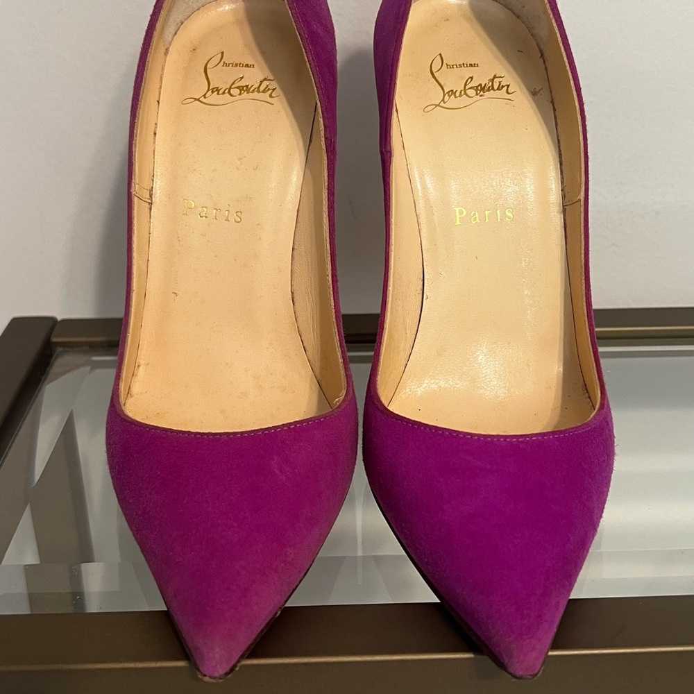 Christian Louboutin Purple Heels So Kate Suede 37.5